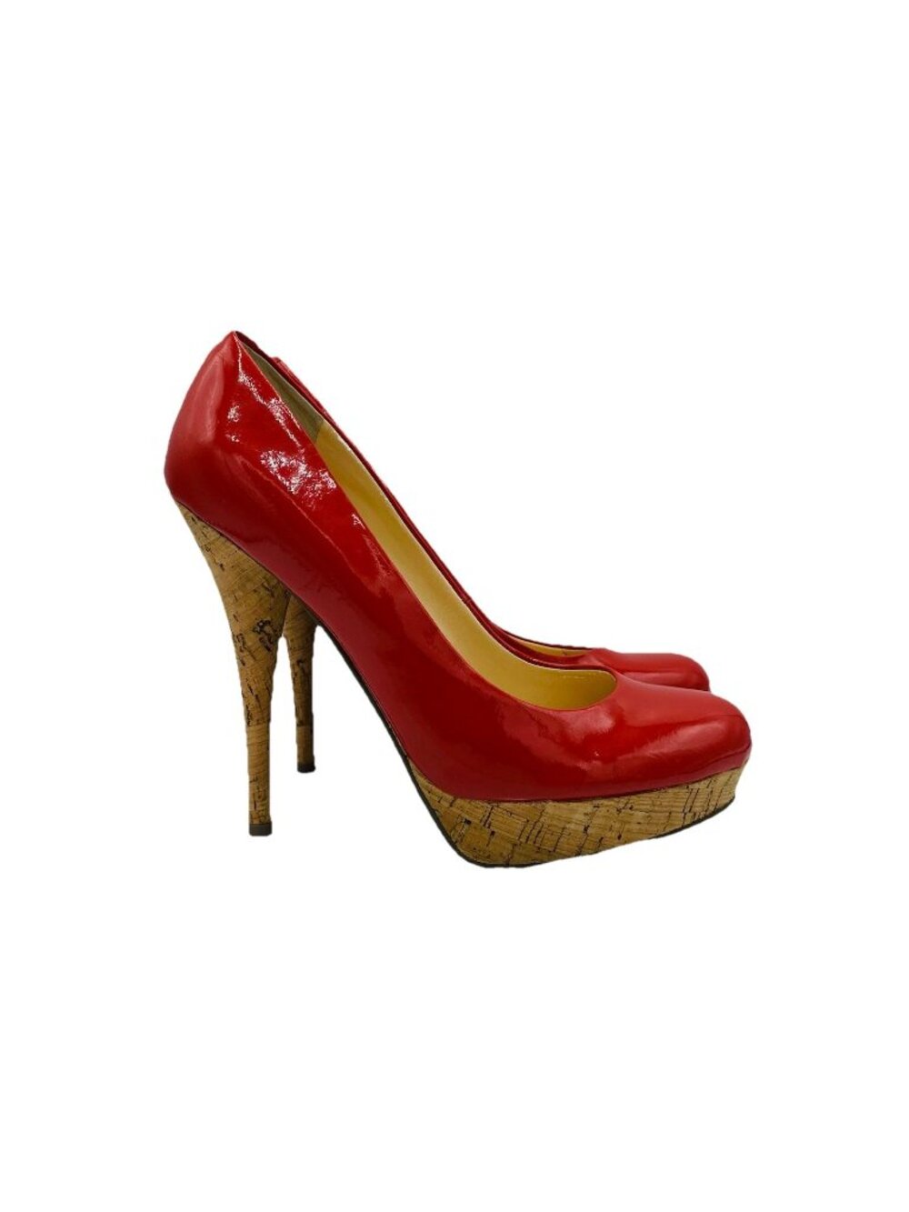Guess Shoes Womens Size 9 M Red Cork Stiletto High Heel Slip On Platform Pumps